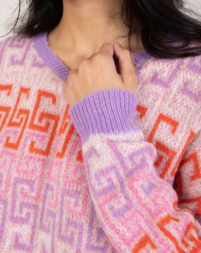 Tröjor/Koftor - Knit jaquard with cc color stripe – colorful cc logo