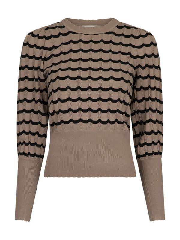 Blusar/Skjortor - Dary stitch knit blouse – Dusty brown
