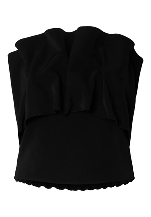 Toppar - Slfvinelle pleated bandeau top – black