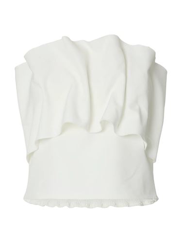 Toppar - Slfvinelle pleated bandeau top – white