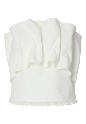 Toppar - Slfvinelle pleated bandeau top – white