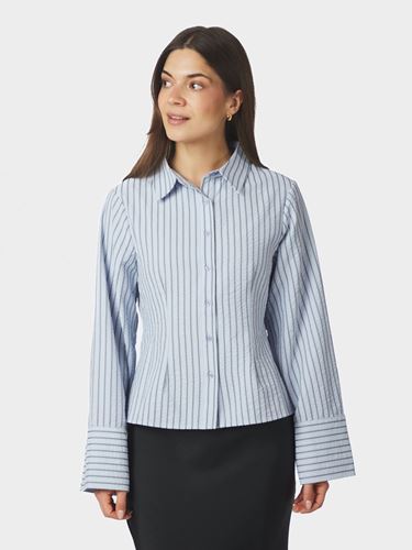Blusar/Skjortor - Rosa Striped Crepe Shirt – Blue