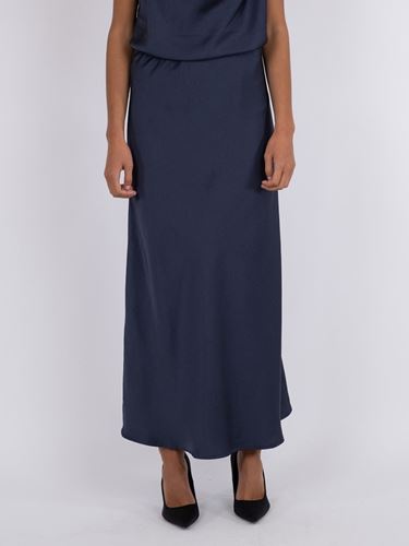 Kjolar - Vicky heavy sateen skirt – Midnight blue