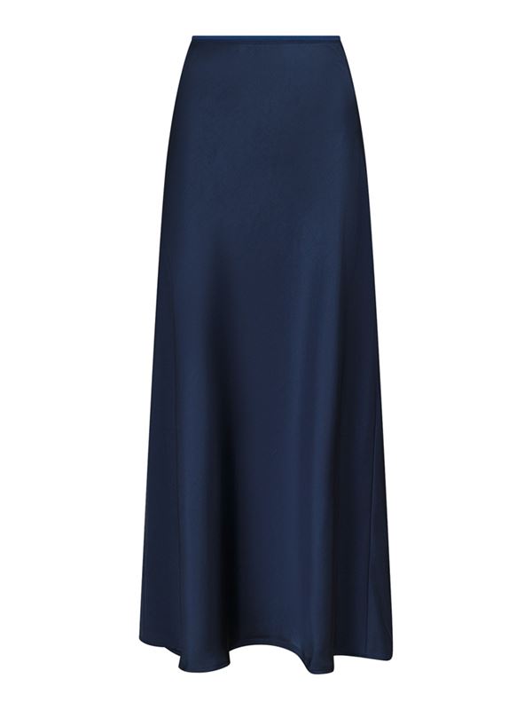 Kjolar - Vicky heavy sateen skirt – Midnight blue