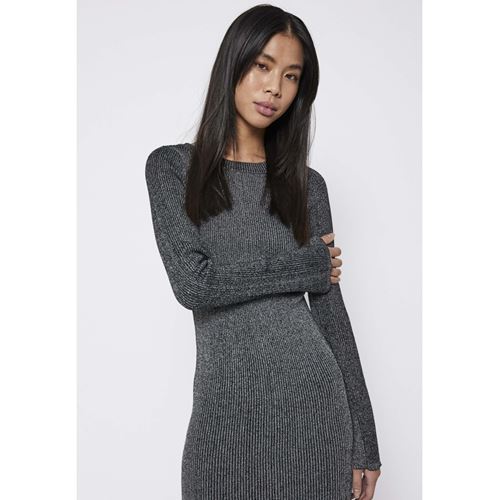 Klänningar - Sherry metallic knit dress – Silver metallic