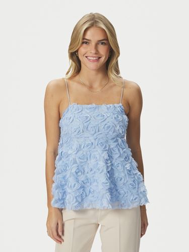 Toppar - Kenli Flower Top - Light Blue