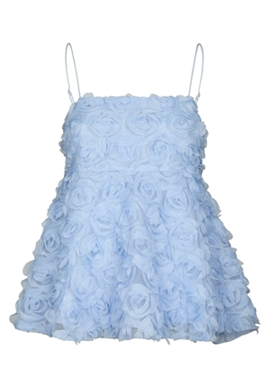Toppar - Kenli Flower Top - Light Blue Toppar - Kenli Flower Top - Light Blue