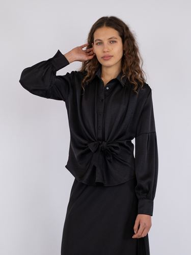 Blusar/Skjortor - Naja satin shirt – Black