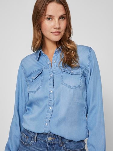 Blusar/Skjortor - Vibista Denim Shirt – Medium Blue