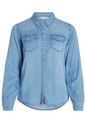 Blusar/Skjortor - Vibista Denim Shirt – Medium Blue