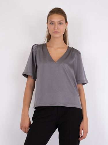 Blusar/Skjortor - Largo Heavy Satin blouse – Dark grey