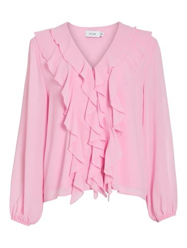 Blusar/skjortor - Viane v-neck frill top – Bonbon