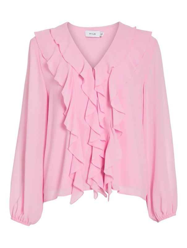 Blusar/skjortor - Viane v-neck frill top – Bonbon