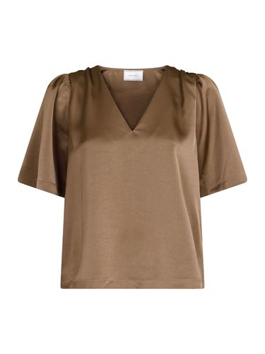 Blusar/Skjortor - Largo heavy sateen blouse – Dark taupe