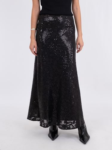 Kjolar - Vicky Sequins Skirt – Black