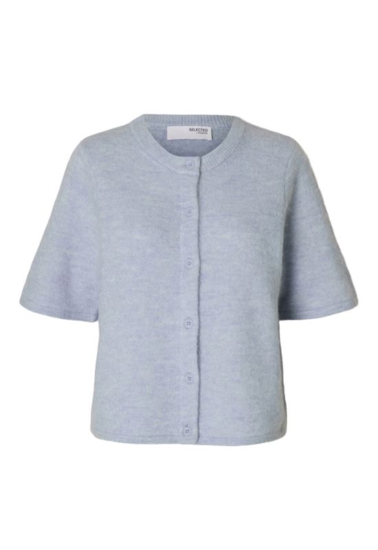 Tröjor/koftor - Slflulu knit cardigan – Cashmere blue/melange