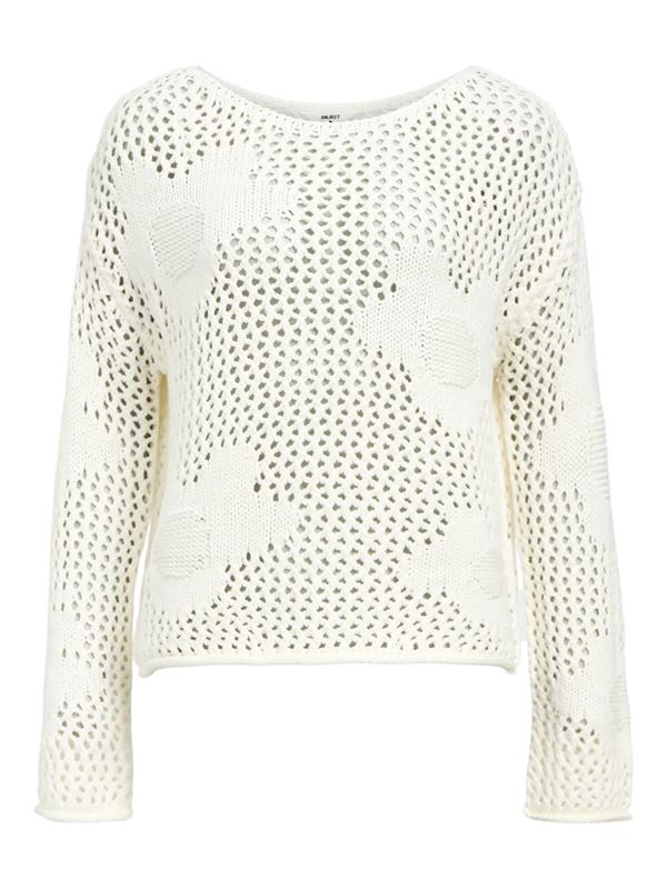 Tröjor/Koftor - Objbritta Knit Pullover – Cloud Dancer