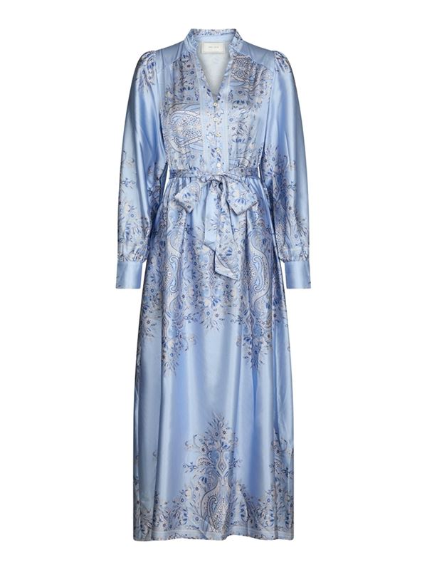Klänningar - Nova Paisley Border Dress – Light Blue