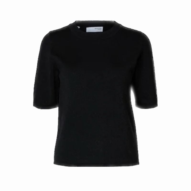 Toppar - Slflura lurex knit o-neck – Black