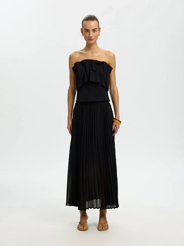 Kjolar - Slfmillie ankle plisse skirt – Black