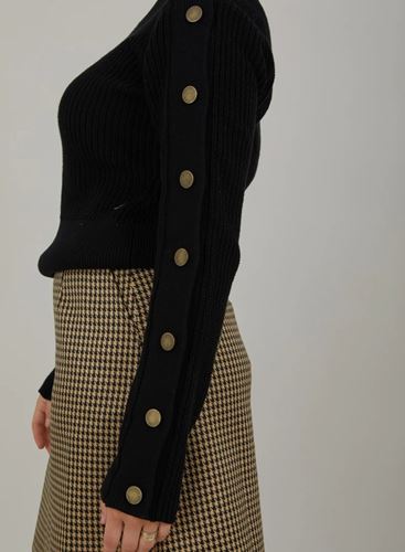 Tröjor/Koftor - Knit with buttons – Black