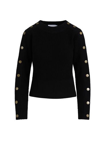 Tröjor/Koftor - Knit with buttons – Black