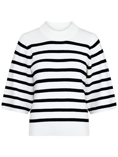 Blusar/Skjortor - Minka stripe knit blouse – black