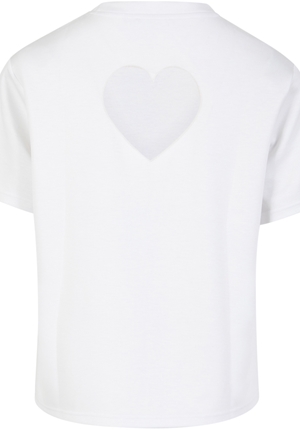 Toppar - Sweat Blouse With Heart Cutout – White