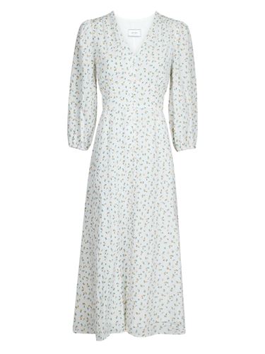 Klänningar - Olana fine flower dress – white