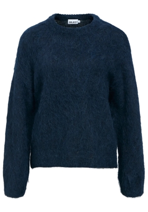 Tröjor/Koftor - Objharry l/s lo knit pullover – Sky captain/melange Tröjor/Koftor - Objharry l/s lo knit pullover – Sky captain/melange
