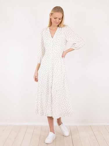 Klänningar - Olana fine flower dress – white