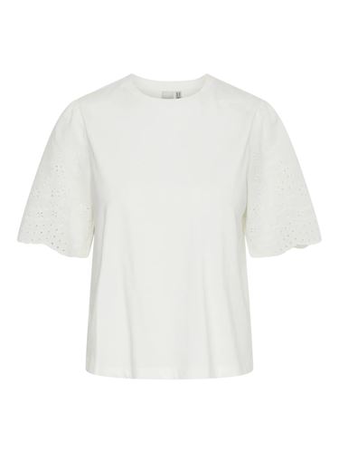Toppar - Yaslex Top W Emb Sleeves – Star White