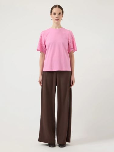 Toppar - Yaslex Top W Emb Sleeves – Monelite Mauve