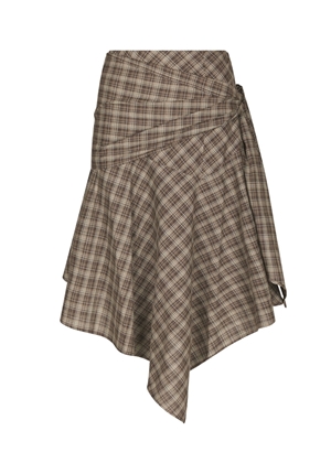 Kjolar - Sabella check skirt – Brown check