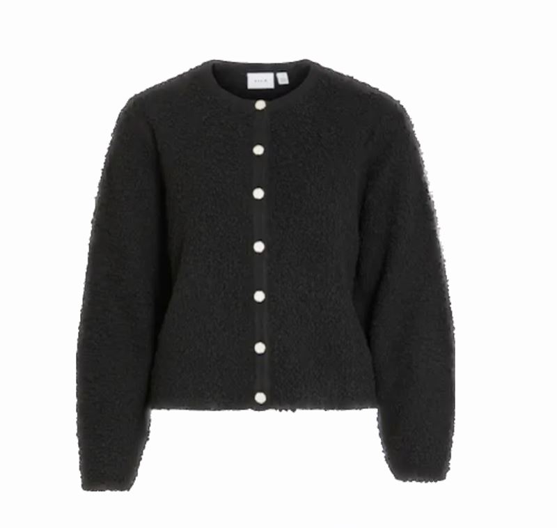 Tröjor/koftor - Vipaza o-neck knit jacket – Black beauty