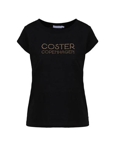 Tröjor/Koftor - T-shirt with coster logo in studs cap sleeve – black