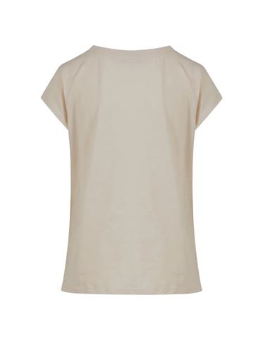 Tröjor/Koftor - T-shirt with coster logo in studs cap sleeve – creme