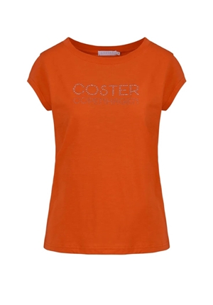 Tröjor/Koftor - T-shirt with coster logo in studs cap sleeve – mandarin