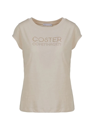 Tröjor/Koftor - T-shirt with coster logo in studs cap sleeve – creme