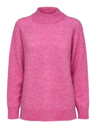 Tröjor/Koftor - Slflulu ls knit high neck - phlox pink