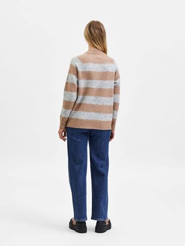 Tröjor/Koftor - Slflulu ls knit high neck – amphora stripe