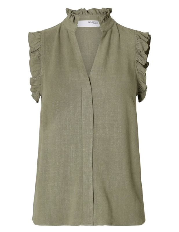 Toppar - Slfviva ruffle top – Vetiver