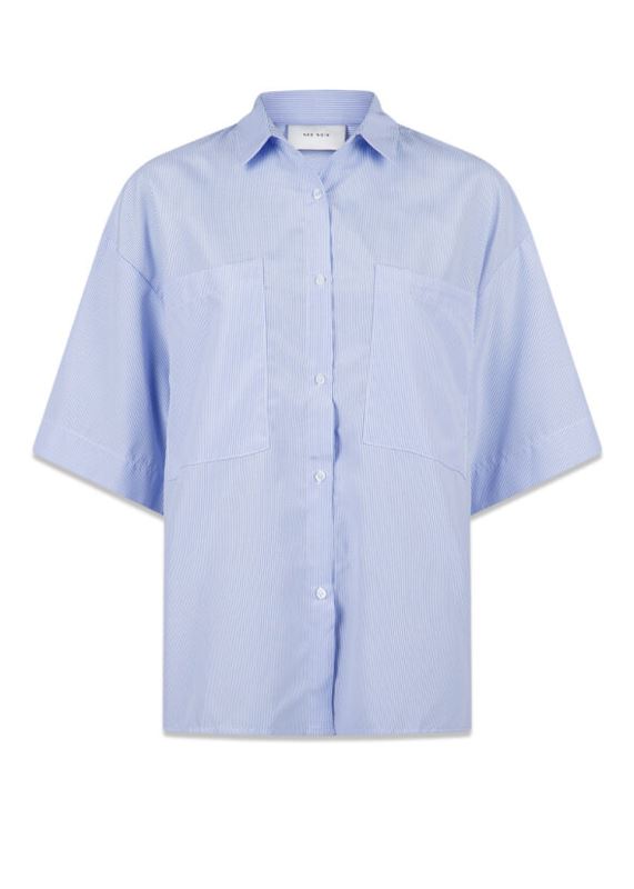 Blusar/Skjortor - Mellow mini stripe shirt – light blue