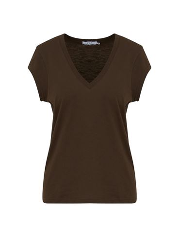 Toppar - CC Heart basic v-neck t-shirt – Coffee