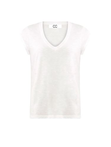 Toppar - CC Heart basic v-neck t-shirt – White
