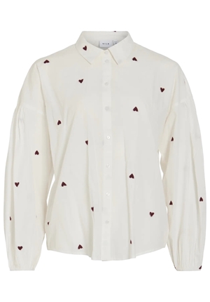 Blusar/Skjortor - Vistef Shirt – Optical Snow/Heart Embr