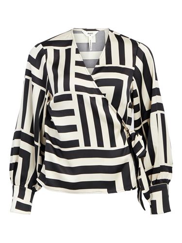 Blusar/Skjortor - Objsateen wrap top black/sandshell