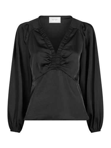 Blusar - Istana heavy sateen blouse – black
