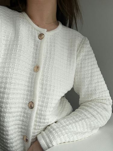 Kavajer/Ytterplagg - Limone knit jacket – White