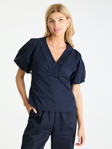 Blusar/Skjortor - Irina Poplin Blouse – Navy
